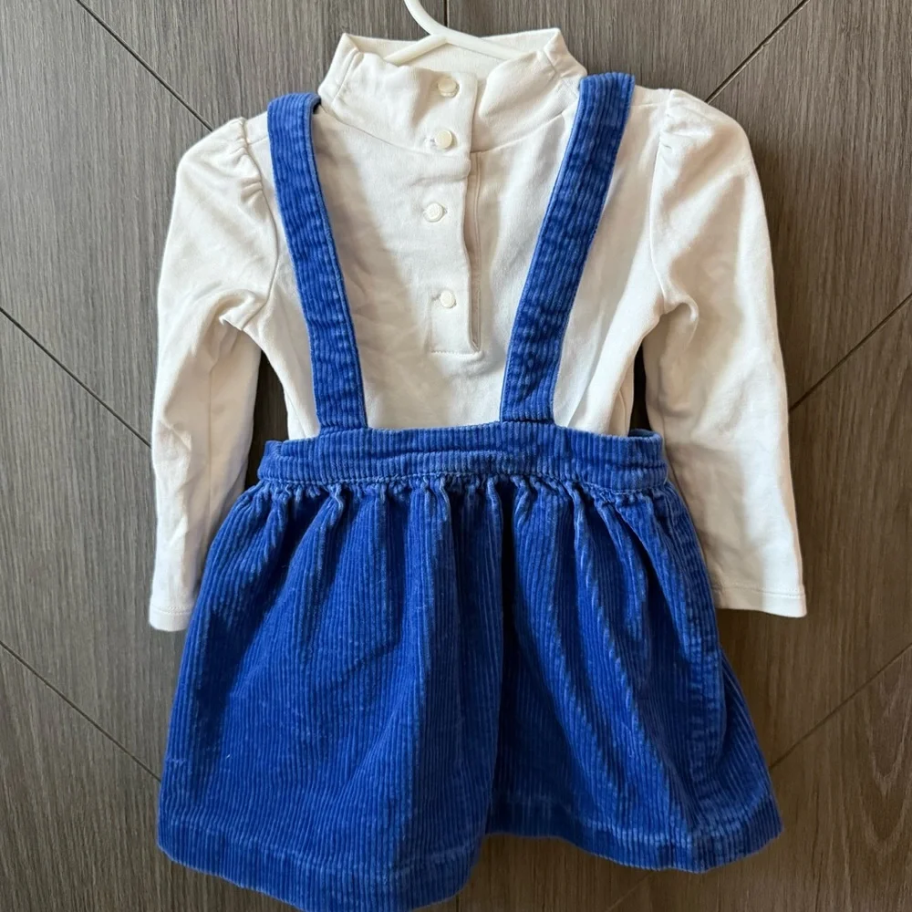 Ralph Lauren Blue Corduroy Skirtall Set